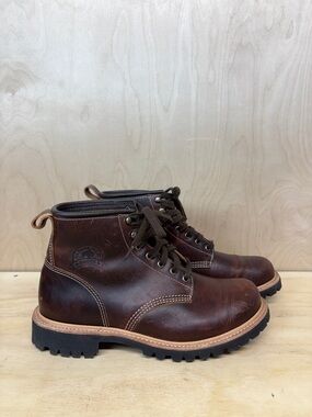 WM Moorby x Canada West Heritage Brown Leather Lace-Up Boots